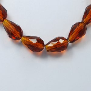 Crystal Drop Bead - Saddle Brown - Riverside Beads