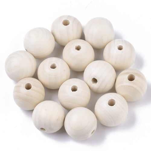 30mm Round Wooden Beads - Wooden - Beads - Riverside Beads