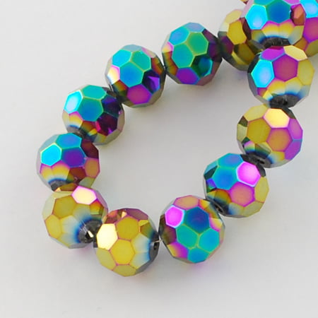 4mm Round Glass Faceted Crystal - Multi-Colour - Riverside Beads