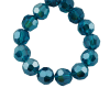 Faceted Glass Crystal Round Beads - Dark Cyan - Riverside Beads
