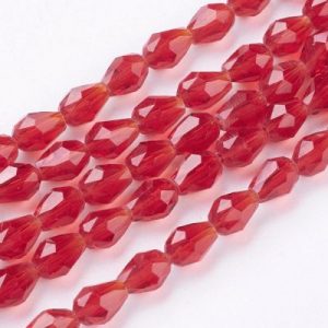 Crystal Drop Bead - Red - Riverside Beads