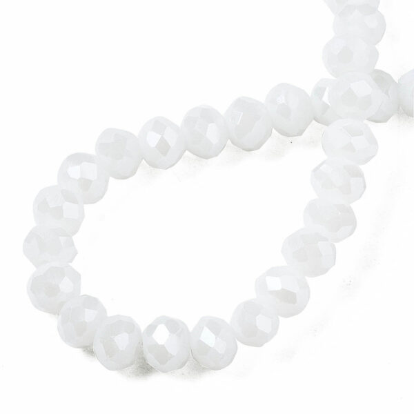 Opaque Pearl Luster Crystal Rondelle Bead