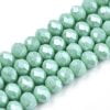 Opaque Luster Aquamarine Crystal Rondelle Bead - Riverside Beads
