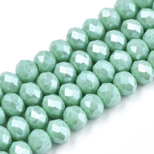 Opaque Luster Aquamarine Crystal Rondelle Bead - Riverside Beads