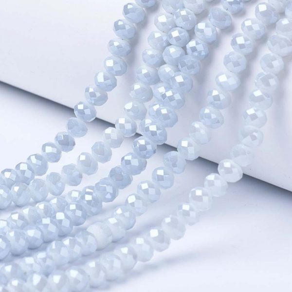 Opaque Luster Azure Crystal Rondelle Bead - Riverside Beads