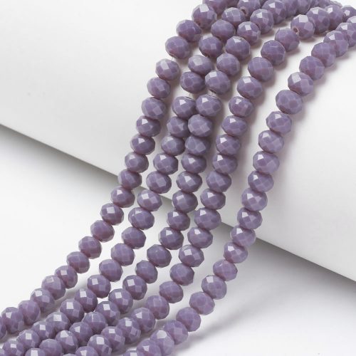 Opaque Purple Crystal Rondelle Bead - Riverside Beads