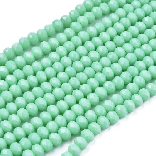 Opaque Turquoise Crystal Rondelle Bead - Riverside Beads