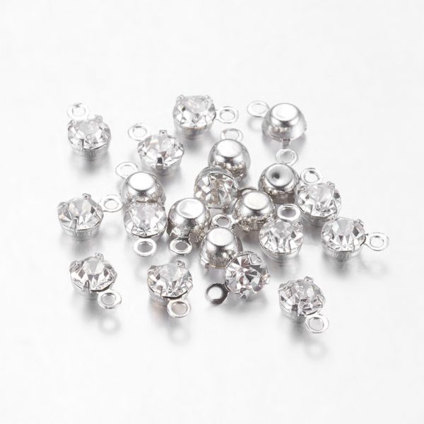 Diamante Charms - Silver - Riverside Beads
