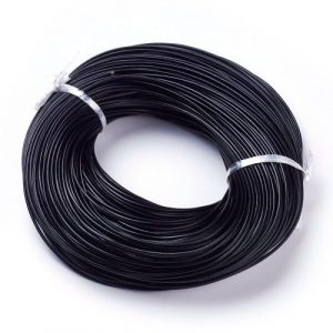 Leather Cord - Black - 1mm - 2mm - Riverside Beads