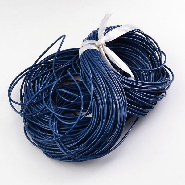 Leather Cord - Blue - 1mm - 2mm - Riverside Beads