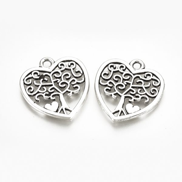 Silver Heart Tree Charms - Silver - Charms - Riverside Beads