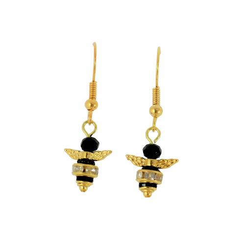 Mini Bee Charm Earrings - Riverside Beads