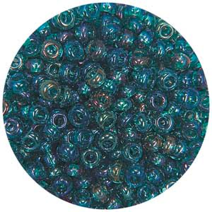 Size 10/0 Preciosa Seed Beads - Turquoise AB - Riverside Beads