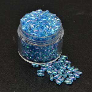 Acrylic AB Rice Bead - Blue - Riverside Beads