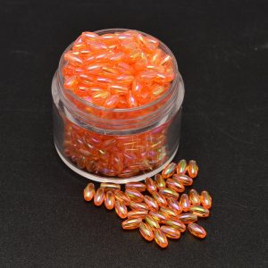 Acrylic AB Rice Bead - Orange - Riverside Beads