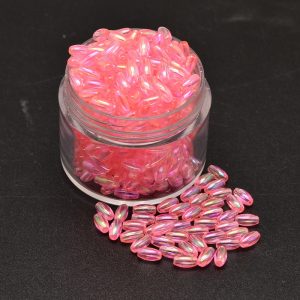 Acrylic AB Rice Bead - Pink - Riverside Beads