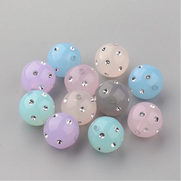 Acrylic Multi Polka Dot Bead - Riverside Beads