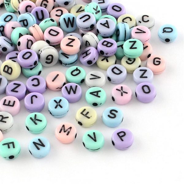 Acrylic Pastel Alphabet Bead - Riverside Beads