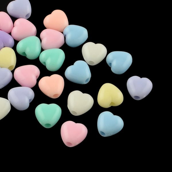 Acrylic Pastel Heart Bead - Beads - Acrylic - Riverside Beads