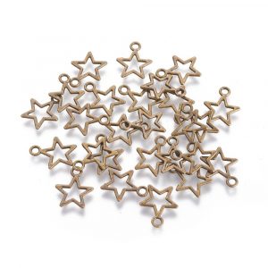 Antique Brass Star Charms - Riverside Beads