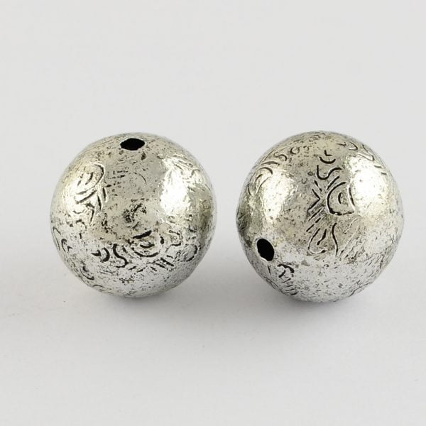 Antique Silver Embossed Bead - Riverside Beads