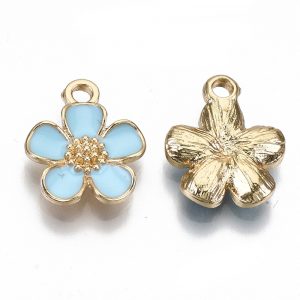 Enamel Blue Flower Charms - Riverside Beads