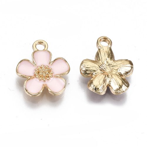 Enamel Pink Flower Charms - Charms - Riverside Beads