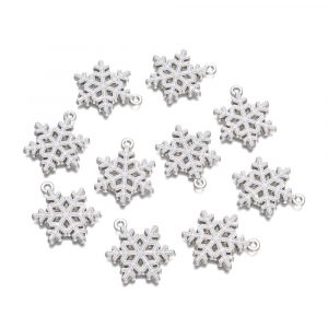 Enamel Snowflake Charms - Riverside Beads
