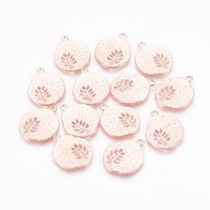 Flat Leaf Aperture Charms - Rose Gold - Riverside Beads