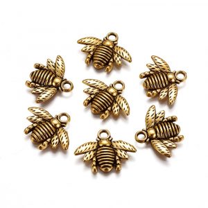 Gold Bee Charms - Riverside Beads