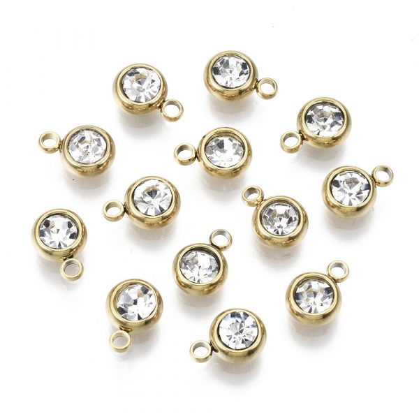 Large Gold Diamante Charms - Riverside Beads
