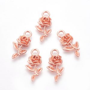 Rose Gold Rose Charms - Riverside Beads