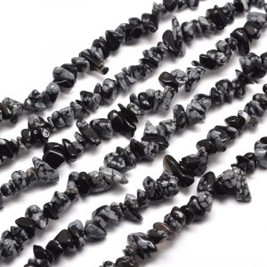 Semi Precious Chips - Snowflake Obsidian - Riverside Beads