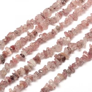 Semi Precious Chips - Strawberry Quartz - Riverside Beads
