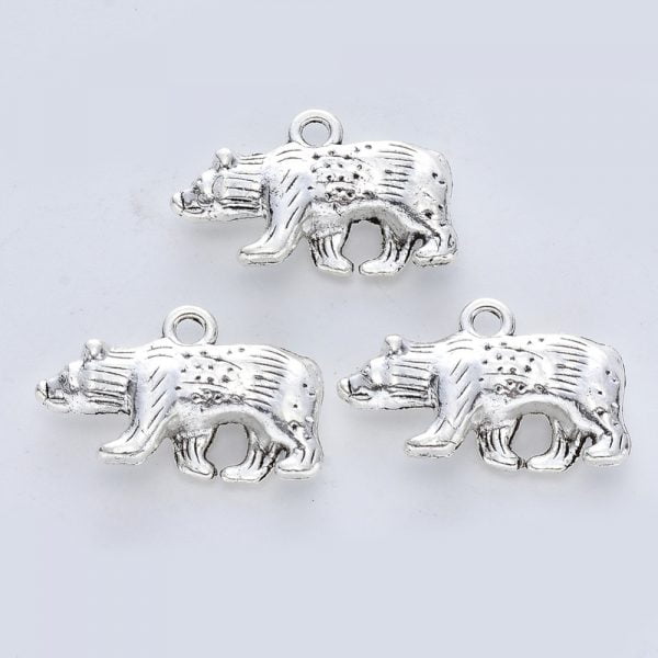 Silver Bear Charms - Riverside Beads