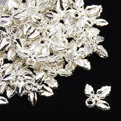 Silver Holly Charms - Riverside Beads