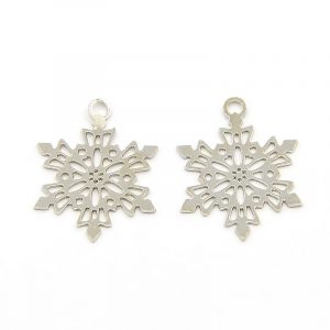 Silver Snowflake 2 Charms - Riverside Beads