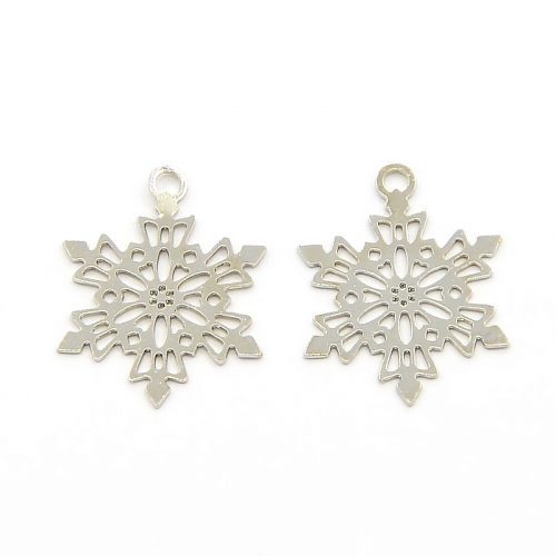 Silver Snowflake 2 Charms - Riverside Beads