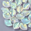 Glass AB Leaf Pendant Beads - White - Beads - Riverside Beads