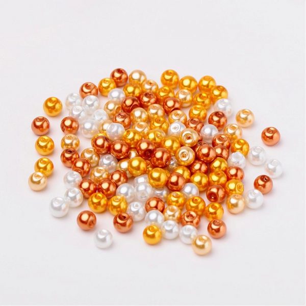 6mm Mixed Glass Pearls - Honey Mix - Riverside Beads