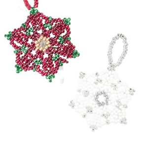 Beaded Poinsettia and Snowflake Ornaments – Riverside Beads