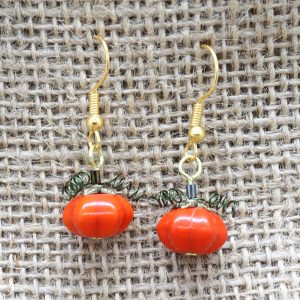 Pumpkin Earrings - Halloween Jewellery - Riverside Beads