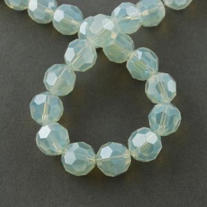 4mm Round Glass Faceted Crystal - Light Cyan - Riverside Beads