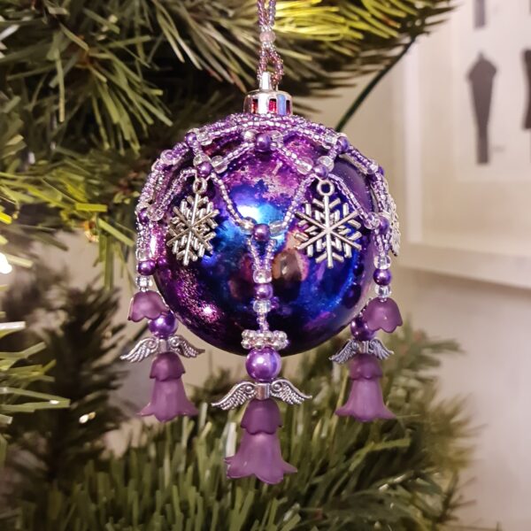 Angel Bauble Nets Kit - Purple - Makes 3 - Image 4