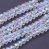 Faceted Glass Crystal Round Beads - Clear AB - Riverside Beads