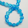 Silver Lined Glass Heart Bead - Blue - Riverside Beads