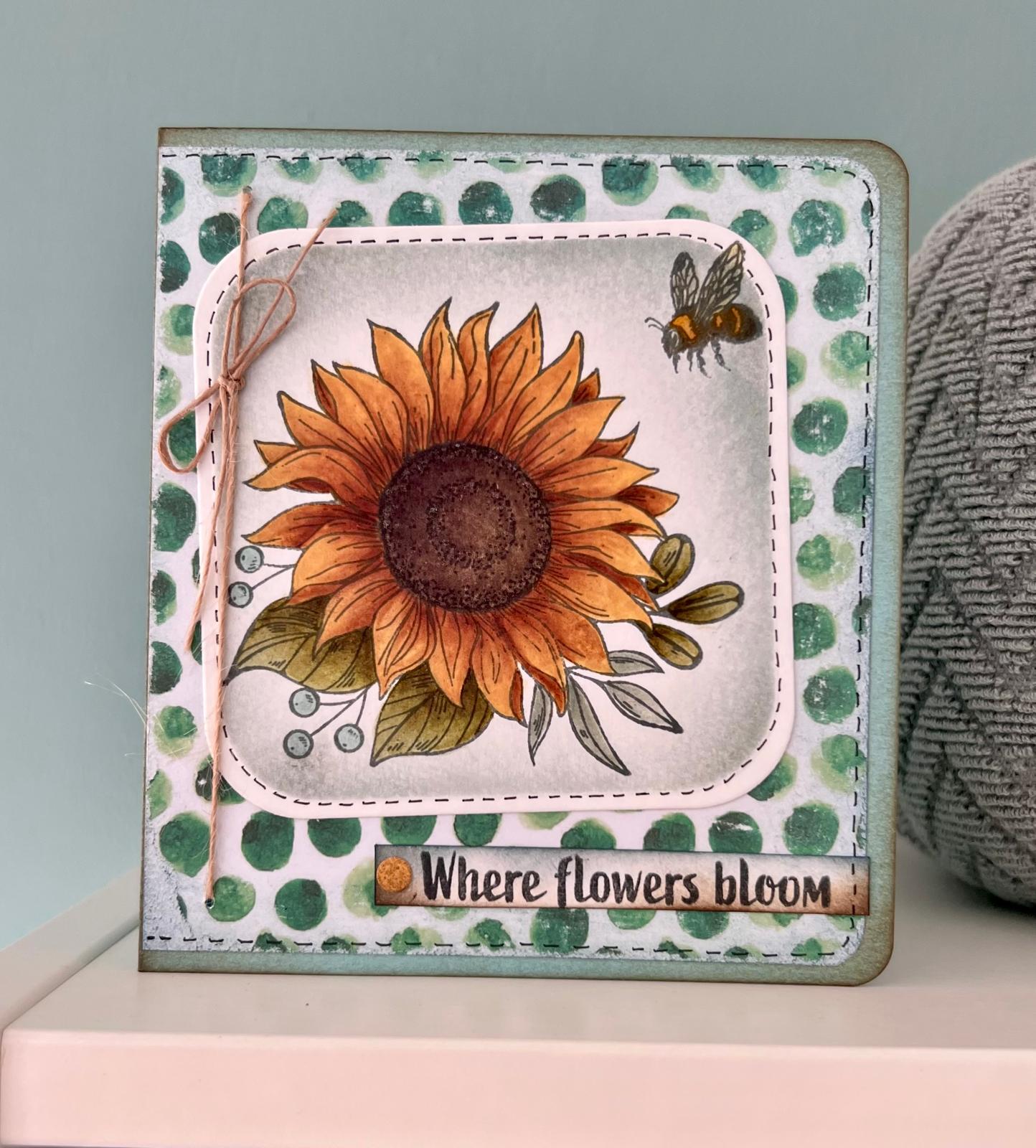 Lou cardmaking March 2026 Sunflower Riverside Crafts