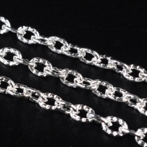 Silver Plated Textured Chain - Riverside Beads