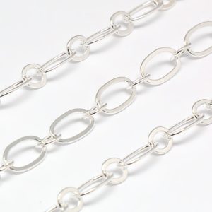 Silver Oval and Round Link - 5.5x0.5mm - Riverside Beads