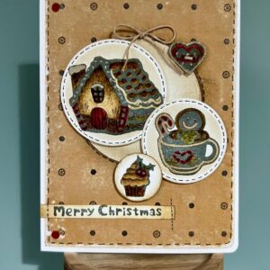 Gingerbread House clear stamp set for creating Christmas cards, gift tags and festive papercraft projects.